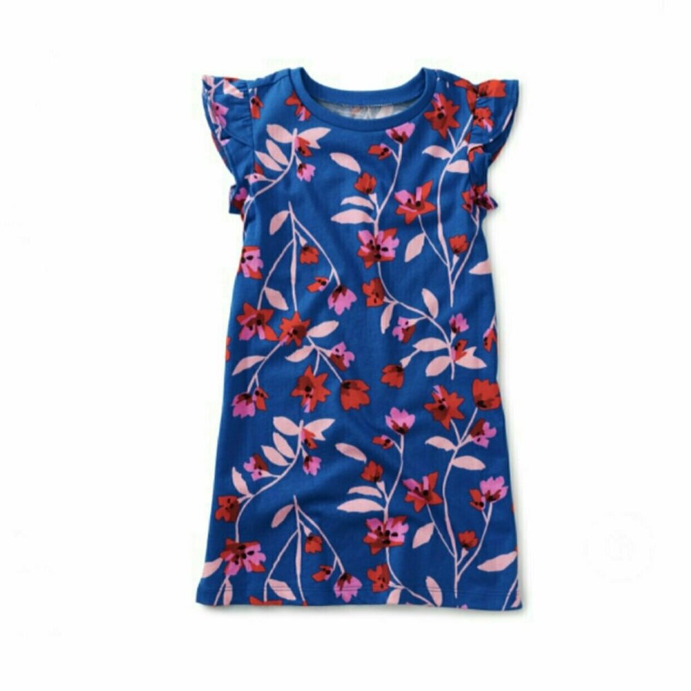 NWT Tea Collection Tulip Sleeve Mini Dress Floral Breeze Size 4